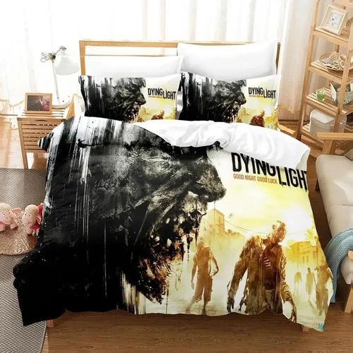 Parure De Lit Imprimee En 3d Avec Housse De Couette Et Taie D'oreiller Motif Dying Light 2 Stay Human