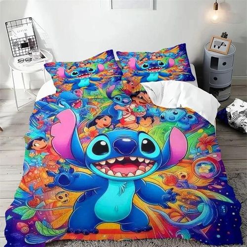 Parure De Lit Dessin Anime Stitch, Housse De Couette Et Taie D'oreiller, Pour Garcon Et Fille