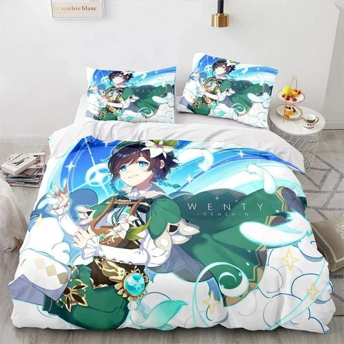 Parure De Lit Genshin Impact 3d Kamisato Ayaka Pour Filles Et Garcon S, Housse De Couette Pour Hommesimple, Double, Queen Size