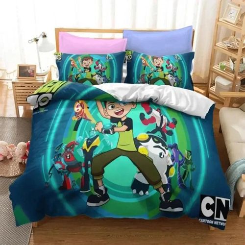 Parure De Lit Avec Housse De Couette Et Taie D'oreiller Pour Enfant Et Adulte, Motif Ben Alien Force 10, Motif Pirate, Pour Adolescents, Garcon S Et Filles, Taille Double, Queen Size