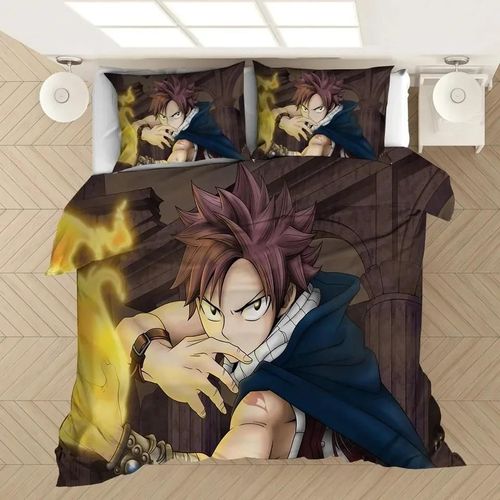 Parure De Lit Fairy Tail, Housse De Couette 3d, Motif Dessin Anime Japonais, Parure De Lit Fairy Tail (Sans Drap) Ayr
