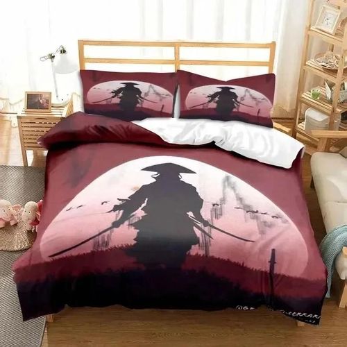 Parure De Lit Samouraï Japonais Avec Housse De Couette Douce Pour Homme Et Adolescent, Pour Chambre Simple, Double, King Size, Housse De Couette Et Taie D'oreiller, Cadeau Idéal Pour Garcon