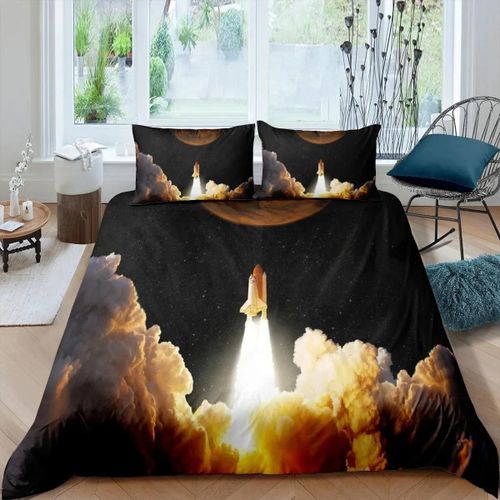 Housse De Couette King Size, Queen Size, Motif Avion, Style Militaire, Rouge Et Noir, En Polyester