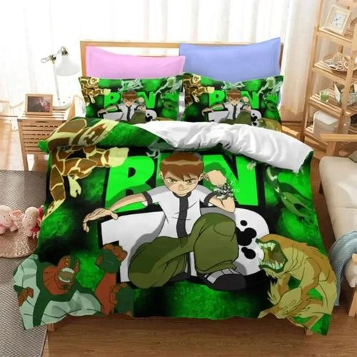 Parure De Lit Avec Housse De Couette Et Taie D'oreiller Pour Enfant Et Adulte, Motif Ben Alien Force 10, Motif Pirate, Pour Adolescents, Garcon S Et Filles, Taille Double, Queen Size