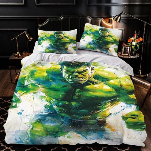 Parure De Lit Hulk Avec Housse De Couette Et Taie D'oreiller, Motif Dessin Anime, Pour Adulte, Garcon Et Fille, Impression 3d