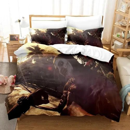 Parure De Lit Imprimee En 3d Avec Housse De Couette Et Taie D'oreiller Motif Dying Light 2 Stay Human