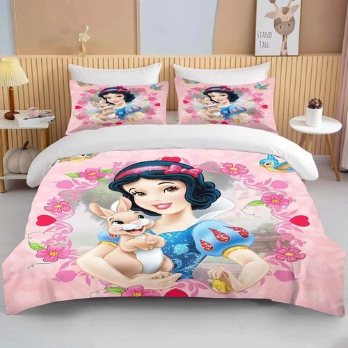 Housse De Couette Et Taie D'oreiller Motif Princesse Fille, Housse De Couette Et Taie D'oreiller Motif Dessin Anime, Jolie Literie Pour Chambre À Coucher