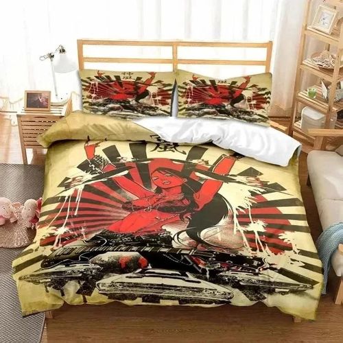 Parure De Lit Samouraï Japonais Avec Housse De Couette Douce Pour Homme Et Adolescent, Pour Chambre Simple, Double, King Size, Housse De Couette Et Taie D'oreiller, Cadeau Idéal Pour Garcon