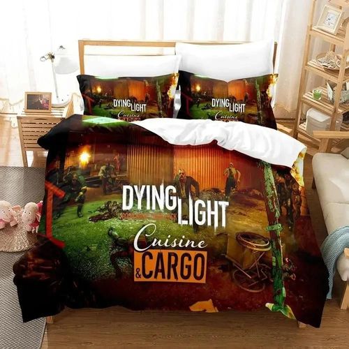 Parure De Lit Imprimee En 3d Avec Housse De Couette Et Taie D'oreiller Motif Dying Light 2 Stay Human