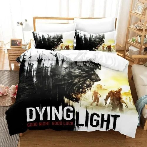 Parure De Lit Imprimee En 3d Avec Housse De Couette Et Taie D'oreiller Motif Dying Light 2 Stay Human