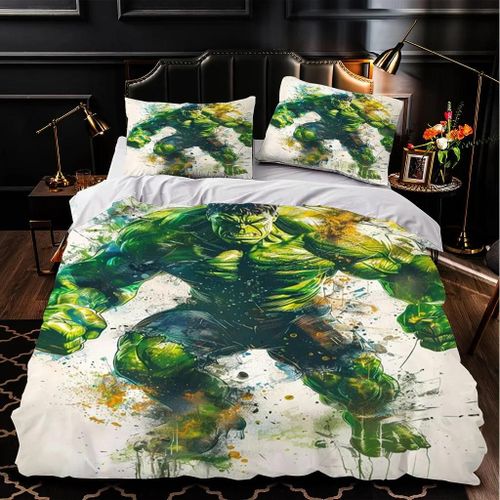 Parure De Lit Hulk Avec Housse De Couette Et Taie D'oreiller, Motif Dessin Anime, Pour Adulte, Garcon Et Fille, Impression 3d