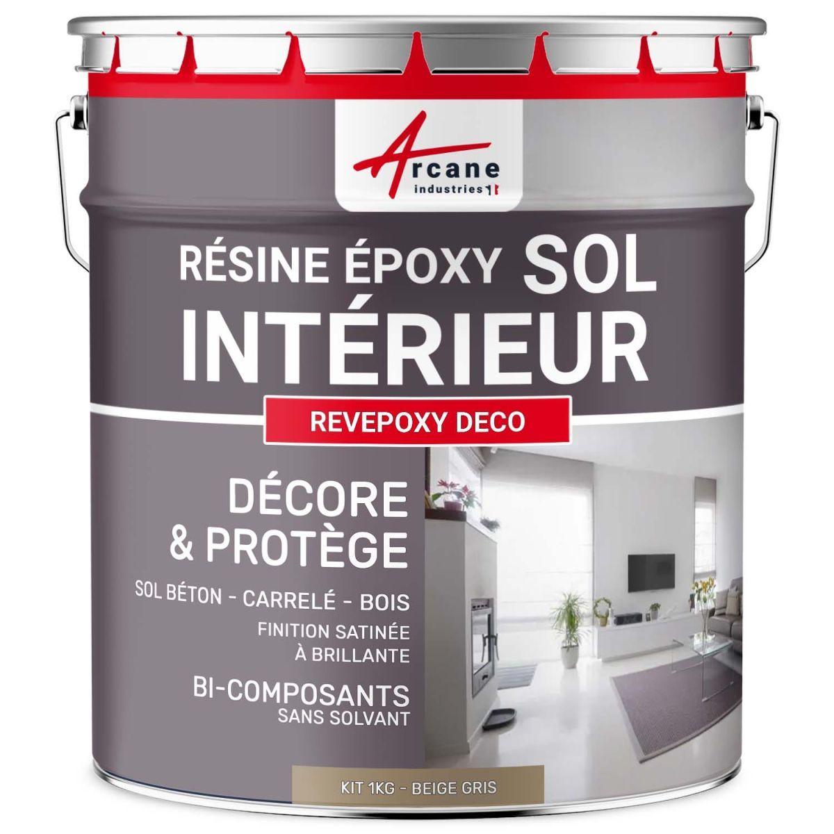 Peinture Sol - Résine Epoxy : Peinture pour Sol salon, cuisine, sal...