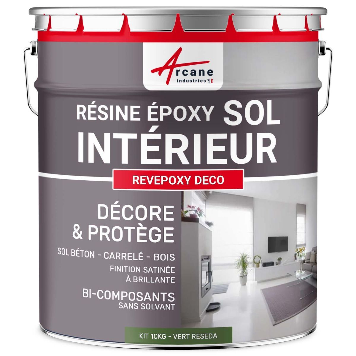 Peinture Sol - Résine Epoxy : Peinture pour Sol salon, cuisine, sal...