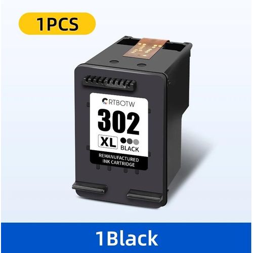 (1 pcs Black ) CRTBOTW 302XL cartouche d'encre de remplacement pour HP 302XL 302 Deskjet 1110 2130 1112 3630 Officejet 3830 3831 3833 Compatible imprimante