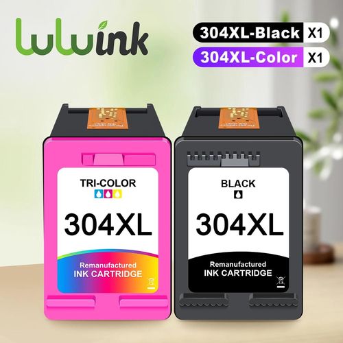 ( 1 Black and 1 Color) Cartouche d'encre 304 Compatible pour hp 304 XL 304XL, encre tricolore noire pour imprimante Envy 5020 5030 5010 Deskjet 3720 2620 AMP 120
