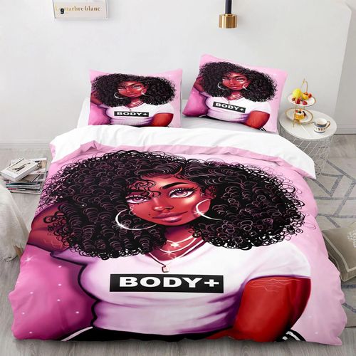 Housse De Couette American Black Girl, Taie D'oreiller Magique Black Girl, Ensemble De Literie Pour Garcon S Et Filles, Decoration De Chambre, Cadeau Pour Une Personne, Taille Double