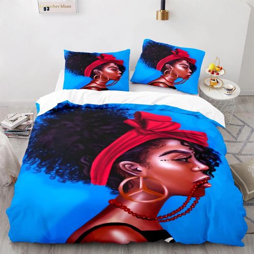 Housse De Couette American Black Girl, Taie D'oreiller Magique Black Girl, Ensemble De Literie Pour Garcon S Et Filles, Decoration De Chambre, Cadeau Pour Une Personne, Taille Double