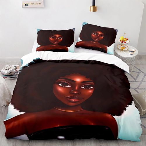 Housse De Couette American Black Girl, Taie D'oreiller Magique Black Girl, Ensemble De Literie Pour Garcon S Et Filles, Decoration De Chambre, Cadeau Pour Une Personne, Taille Double