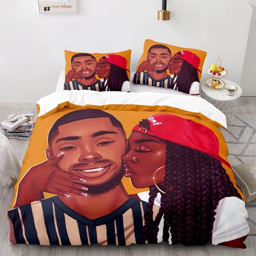 Housse De Couette American Black Girl, Taie D'oreiller Magique Black Girl, Ensemble De Literie Pour Garcon S Et Filles, Decoration De Chambre, Cadeau Pour Une Personne, Taille Double