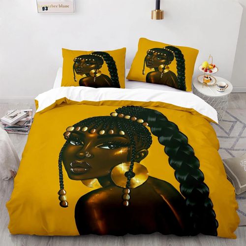 Housse De Couette American Black Girl, Taie D'oreiller Magique Black Girl, Ensemble De Literie Pour Garcon S Et Filles, Decoration De Chambre, Cadeau Pour Une Personne, Taille Double