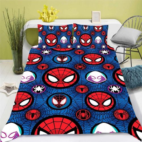 Housse De Couette Spider-Man Et Taie D'oreiller Marvel Hero Parure De Lit Pour Adulte Garcon Fille Decoration De Chambre Cadeau Simple Double Grande Taille