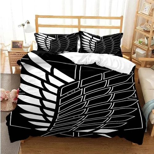 Housse De Couette Attack On Titan, Ensemble De Literie Dessin Anime Pour Adultes, Garcon S Et Filles, Decoration De Chambre, Cadeau Pour Enfants, Simple, Double, King Size