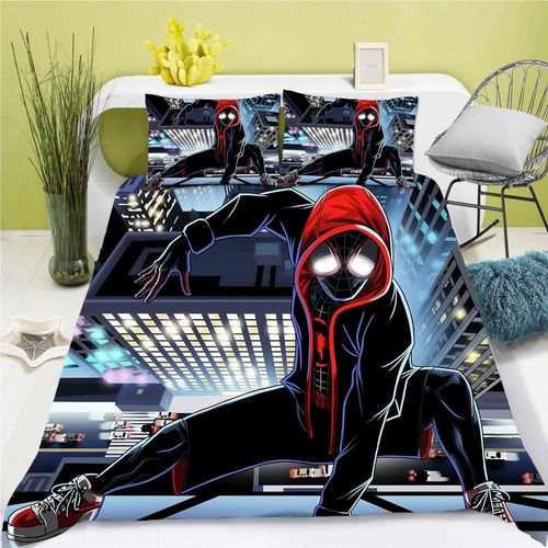 Housse De Couette Spider-Man Et Taie D'oreiller Marvel Hero Parure De Lit Pour Adulte Garcon Fille Decoration De Chambre Cadeau Simple Double Grande Taille