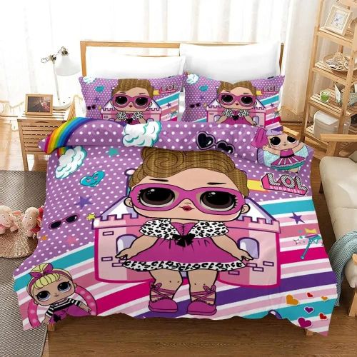 Housse De Couette Fille Noire, Impression Numérique 3d, Exquise, Dessin Anime, Ensemble De Literie, Couette, Lit, Decoration D'intérieur, Cadeau Pour Garcon S