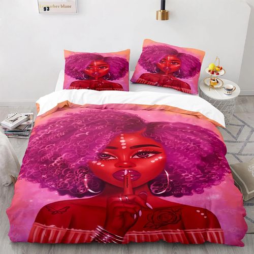 Housse De Couette American Black Girl, Taie D'oreiller Magique Black Girl, Ensemble De Literie Pour Garcon S Et Filles, Decoration De Chambre, Cadeau Pour Une Personne, Taille Double
