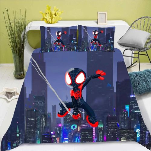 Housse De Couette Spider-Man Et Taie D'oreiller Marvel Hero Parure De Lit Pour Adulte Garcon Fille Decoration De Chambre Cadeau Simple Double Grande Taille