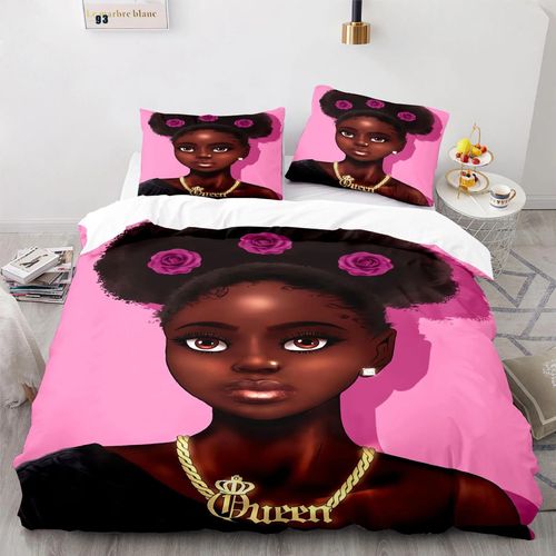 Housse De Couette American Black Girl, Taie D'oreiller Magique Black Girl, Ensemble De Literie Pour Garcon S Et Filles, Decoration De Chambre, Cadeau Pour Une Personne, Taille Double