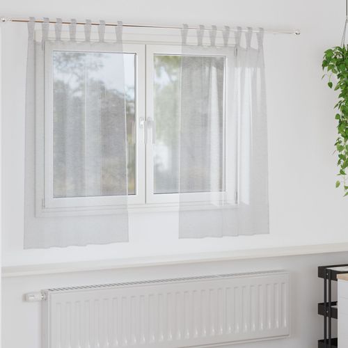 Vidaxl Rideaux 2 Pcs Gris Clair 140 X 140 Cm Polyester