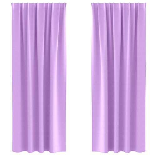 Vidaxl Rideaux Avec Des Rideaux 2 Pcs Violet 225 X 140 Cm Polyester