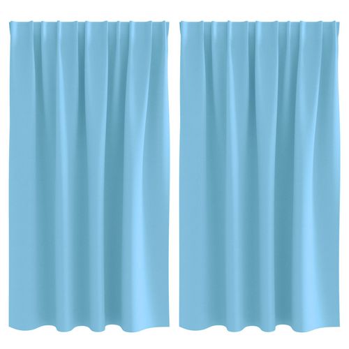 Vidaxl Rideaux 2 Pcs Bleu Clair 140 X 140 Cm Polyester