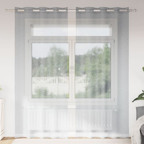 Vidaxl Rideaux 2 Pcs Gris Foncé 140 X 245 Cm Polyester