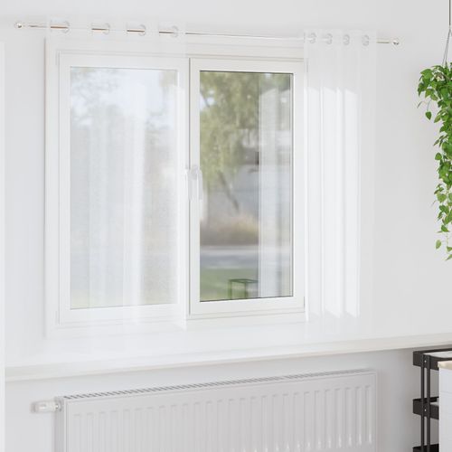 Vidaxl Rideaux Avec Des Rideaux 2 Pcs Blanc 140 X 175 Cm Polyester