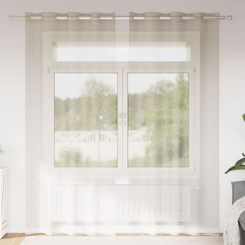 Vidaxl Rideaux Avec Des Rideaux 2 Pcs Sable 140 X 245 Cm Polyester