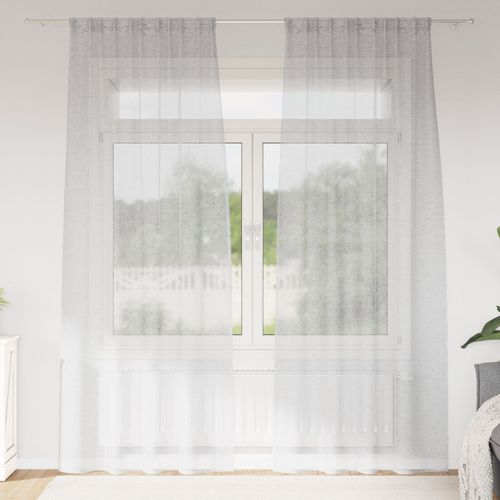 Vidaxl Rideaux 2 Pcs Gris Clair 140 X 260 Cm Polyester