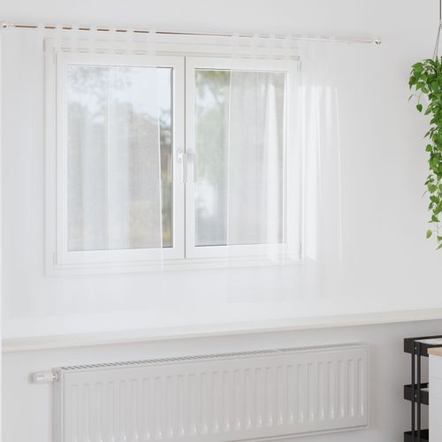 Vidaxl Rideaux Avec Des Rideaux 2 Pcs Blanc 140 X 140 Cm Polyester