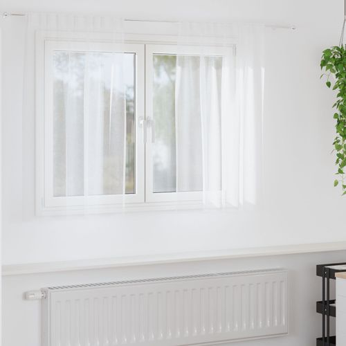 Vidaxl Rideaux Avec Des Rideaux 2 Pcs Blanc 140 X 140 Cm Polyester