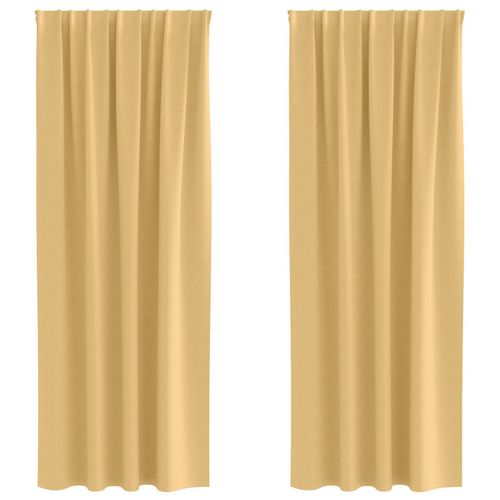 Vidaxl Rideaux Avec Des Rideaux 2 Pcs Beige 225 X 140 Cm Polyester