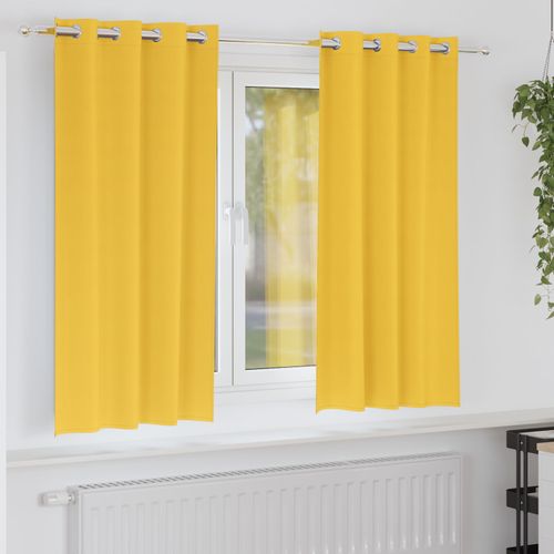 Vidaxl Rideaux 2 Pcs Jaune Moutarde 175 X 140 Cm Polyester