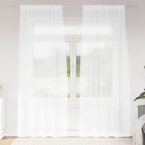 Vidaxl Rideaux Avec Des Rideaux 2 Pcs Blanc 140 X 260 Cm Polyester