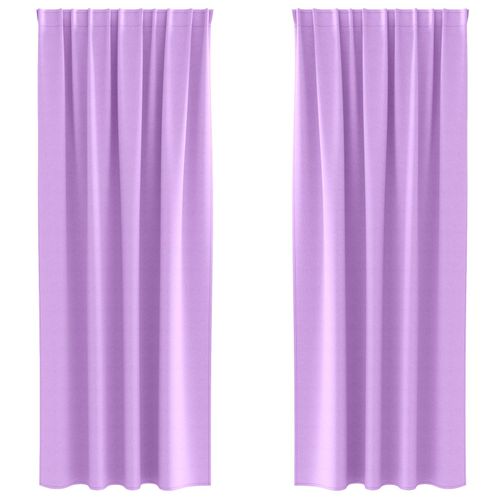 Vidaxl Rideaux Avec Des Rideaux 2 Pcs Violet 260 X 140 Cm Polyester