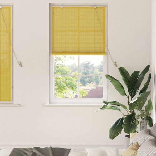 Vidaxl Stores Et Occultants Avec Des Rideaux Jaune 80 X 160 Cm Bambou