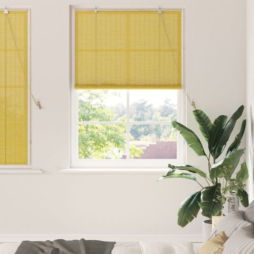 Vidaxl Stores Et Occultants Avec Des Rideaux Jaune 110 X 160 Cm Bambou