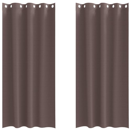 Vidaxl Rideaux 2 Pcs Marron Foncé 225 X 140 Cm Polyester