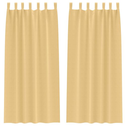 Vidaxl Rideaux Avec Des Rideaux 2 Pcs Beige 245 X 140 Cm Polyester