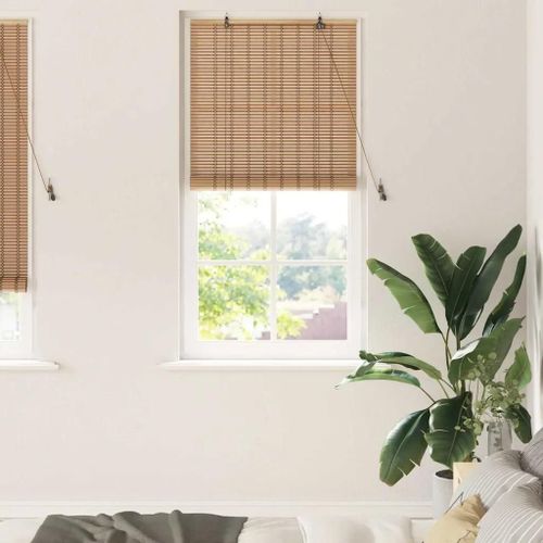 Vidaxl Stores Et Rideaux Marron Clair 100 X 220 Cm Bambou
