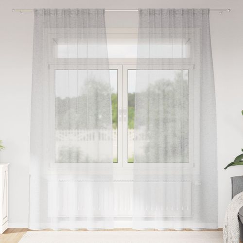 Vidaxl Rideaux 2 Pcs Gris Clair 140 X 245 Cm Polyester